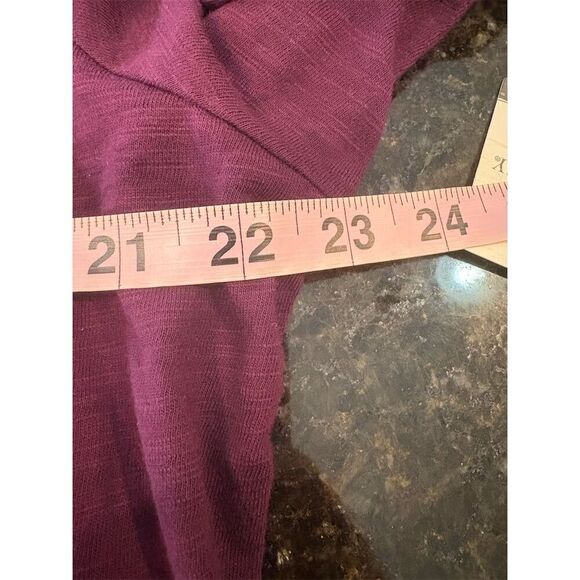 St John's Bay Women's 1X Purple V-Neck Long Sleeve Blouse Casual - Picture 7 of 7